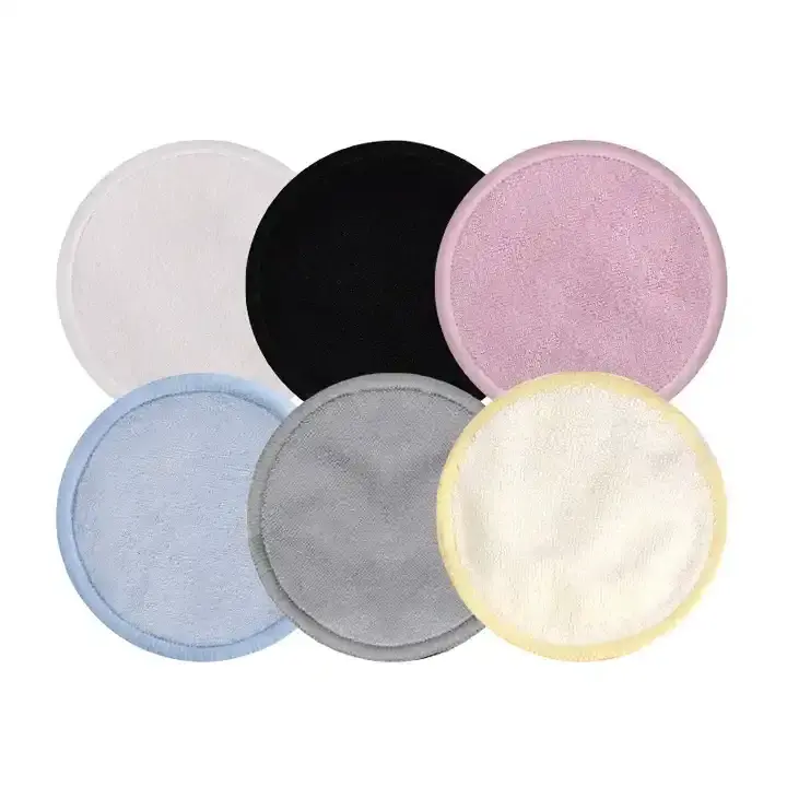 natural colorful reusable round bamboo storage box holder organizer bamboo makeup remover cotton pad holder