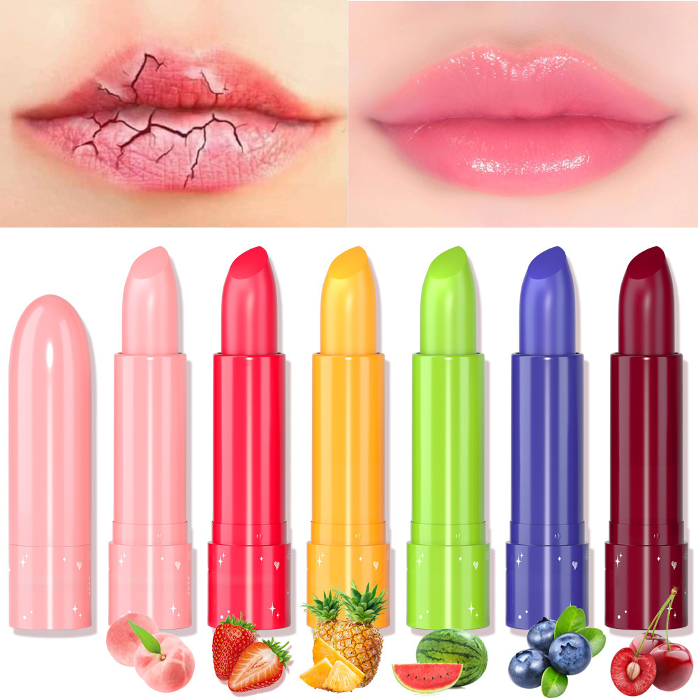 Private Label Custom Moisturising Organic Fruit Flavor Color Changing Cherry Lipstick Balm Oem Lip Balm With Logo For Smokers