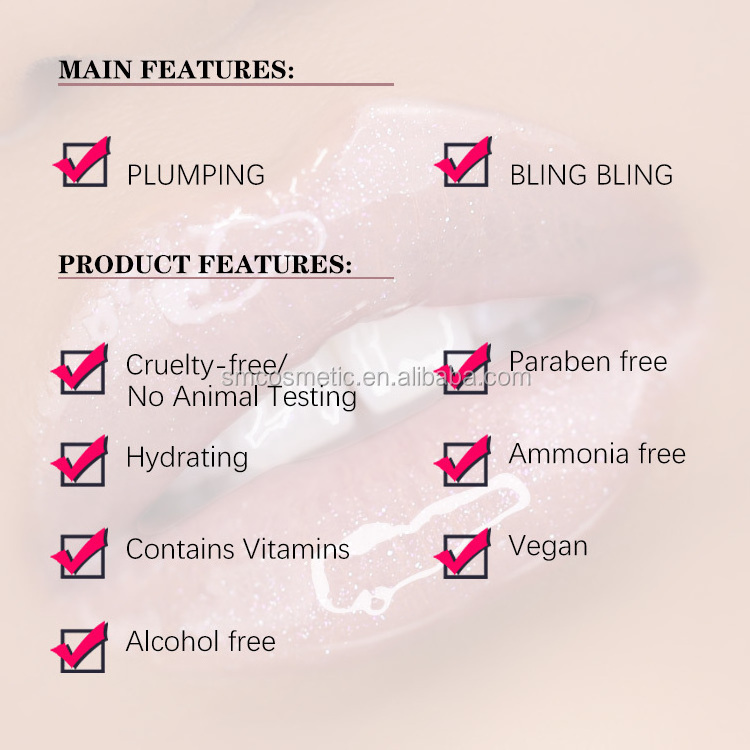 Vegan Lipgloss Lip Plumper Base Manufacturer Pigment Glitter Private Label Metallic Liquid Plumping Shimmer Lip Gloss