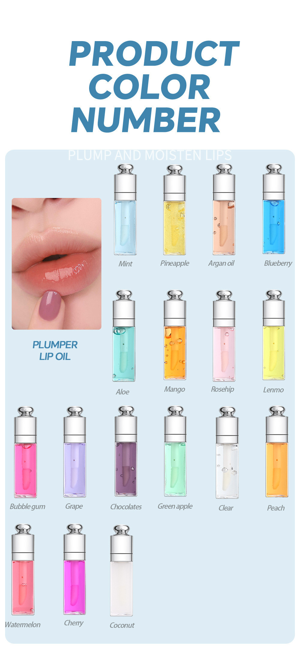 Custom Color Flavored Moisturizing Lip Plumping Vitamin E Lip Balm Oil Gloss Private Label Lip Gloss Oil Pumper