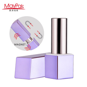 Luxury aluminium empty lipstick case magnet mini slim magnetic lipstick case