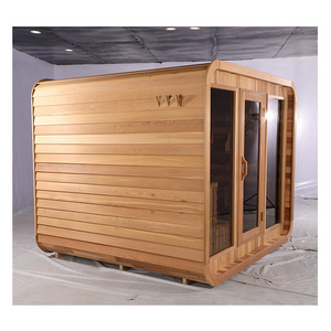 Smartmak Large Home Square Wood Fired Outdoor 10 Person Sauna