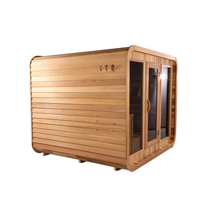 Smartmak ODM & OEM solid wood sauna 2-6 person outdoor dry sauna room