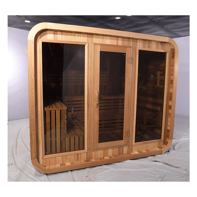 Smartmak Large Home Square Wood Fired Outdoor 10 Person Sauna