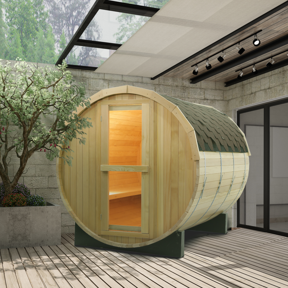 SMARTMAK New Arrival Sauna Room Good Health Saunas Wooden Bath Barrel