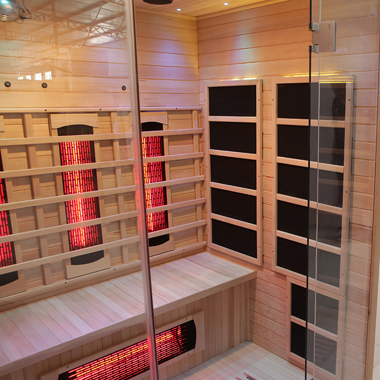 Best price 3 people red cedar/Hemlock low emf indoor dry sauna room for sale