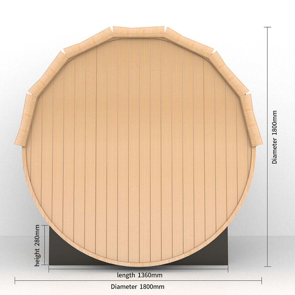 Luxury Solid Wood Outdoor Canadian Red Cedar Steam Barel Sauna With Stove Heater