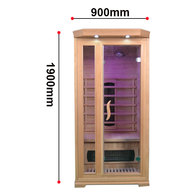 OEM 1 Person Hemlock Wood Indoor Ceramic Heaters Dry Sauna Home Infrared Sauna Room