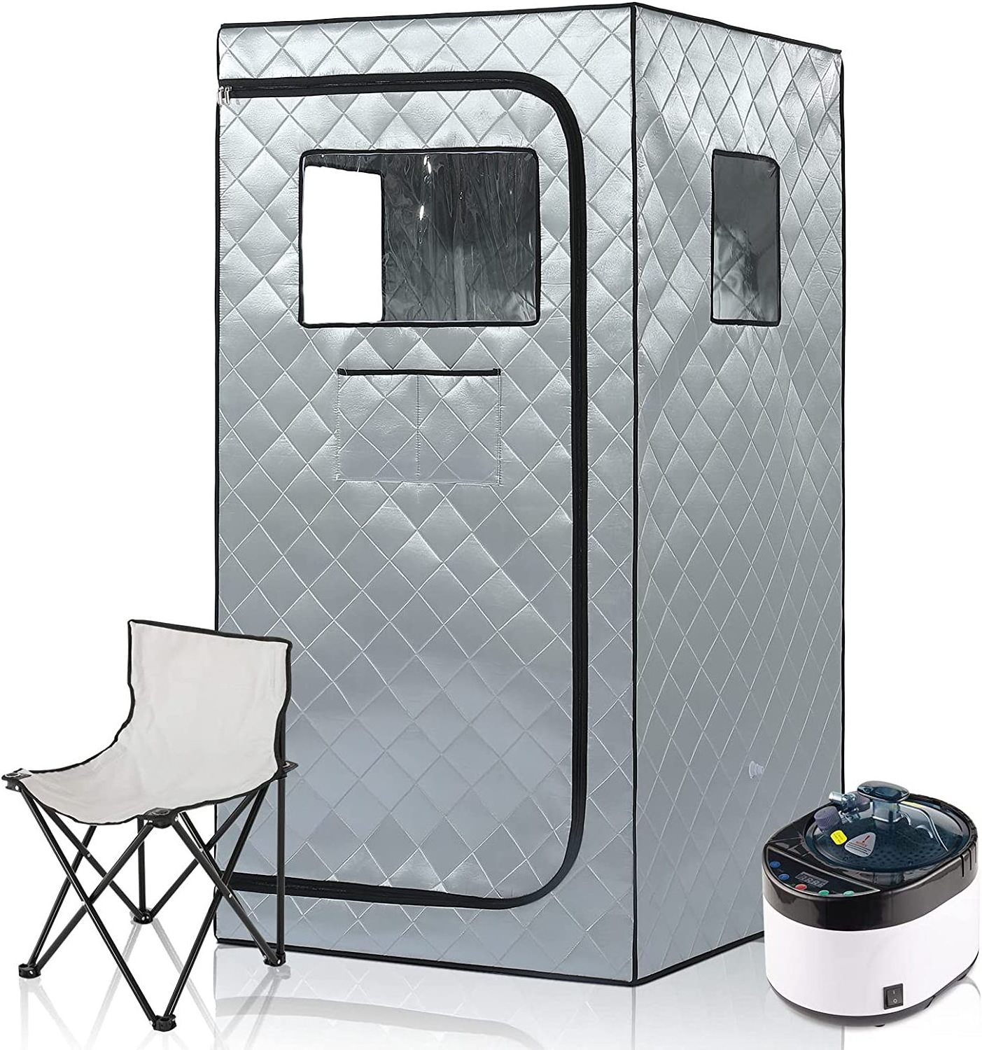 1~2 Person Full Body Home Steam Sauna Set, 4L Steamer Portable Steam Sauna