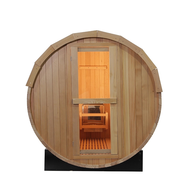 2022 cheapest outdoor wood barrel sauna room for 4 people size without porch steam sauna for sale