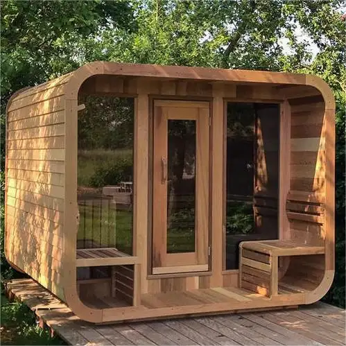 Smartmak ODM & OEM solid wood sauna 2-6 person outdoor dry sauna room