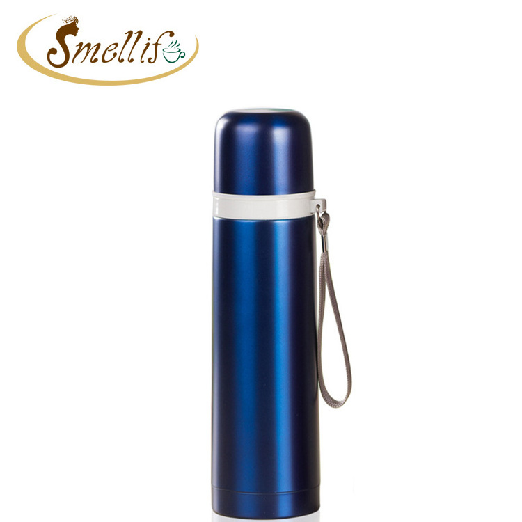 500ml Stainless Steel Bullet Vacuum Flask Thermos with PU pouch