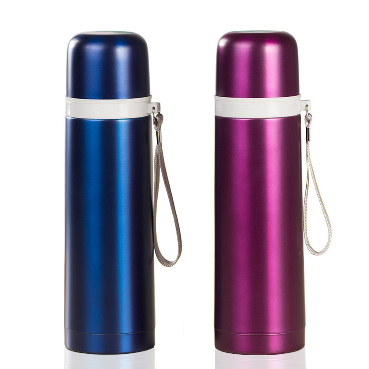 500ml Stainless Steel High Grade Sports Vacuum Flask Bottles with Carry Rope