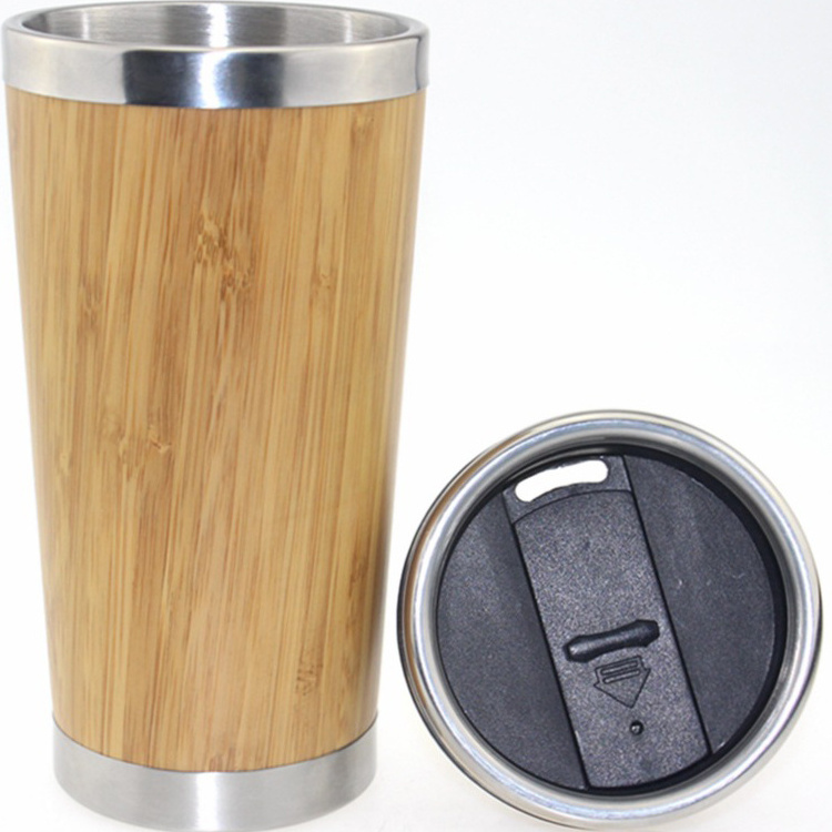 Fashion and Eco-friendly Stainless Steel Bamboo Travel Mugs Water Bottle Tumblers Thermos