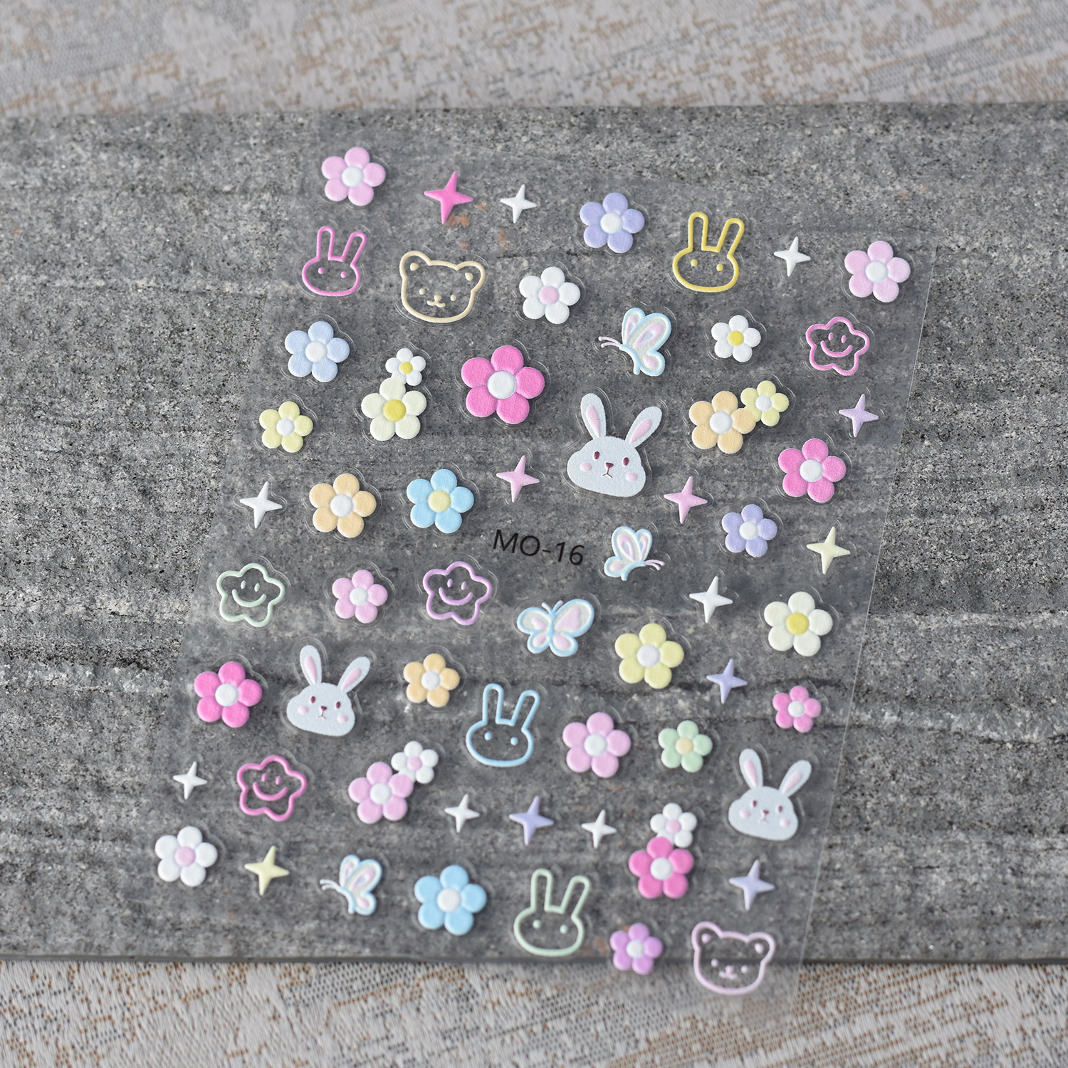 Spring Summer Girls DIY Self Adhesive Nail Decals Sheet Mixed Patterns Tulip 3D Daisy Flower Nail Stickers For Kids