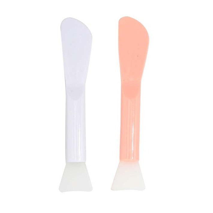 Ready To Ship Wholesale Double Head Dual Sided Mud Clay Mixing Face Mask Brush Plastic Silicone Cosmetic Spatula