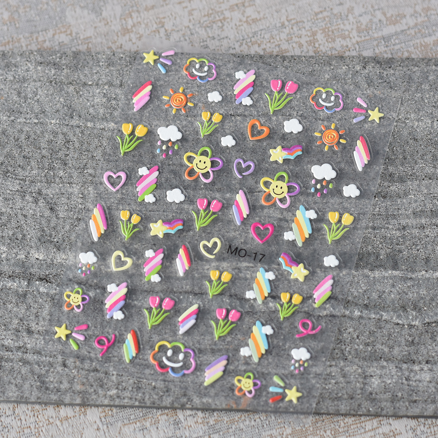 Spring Summer Girls DIY Self Adhesive Nail Decals Sheet Mixed Patterns Tulip 3D Daisy Flower Nail Stickers For Kids