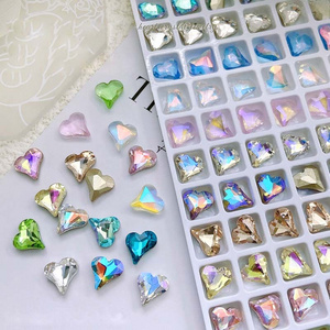 Wholesale Bulk Large Diamond Rhinestones Crystal Decoration 3D Charms Big Heart Professional K9 Nail Stones For Nails