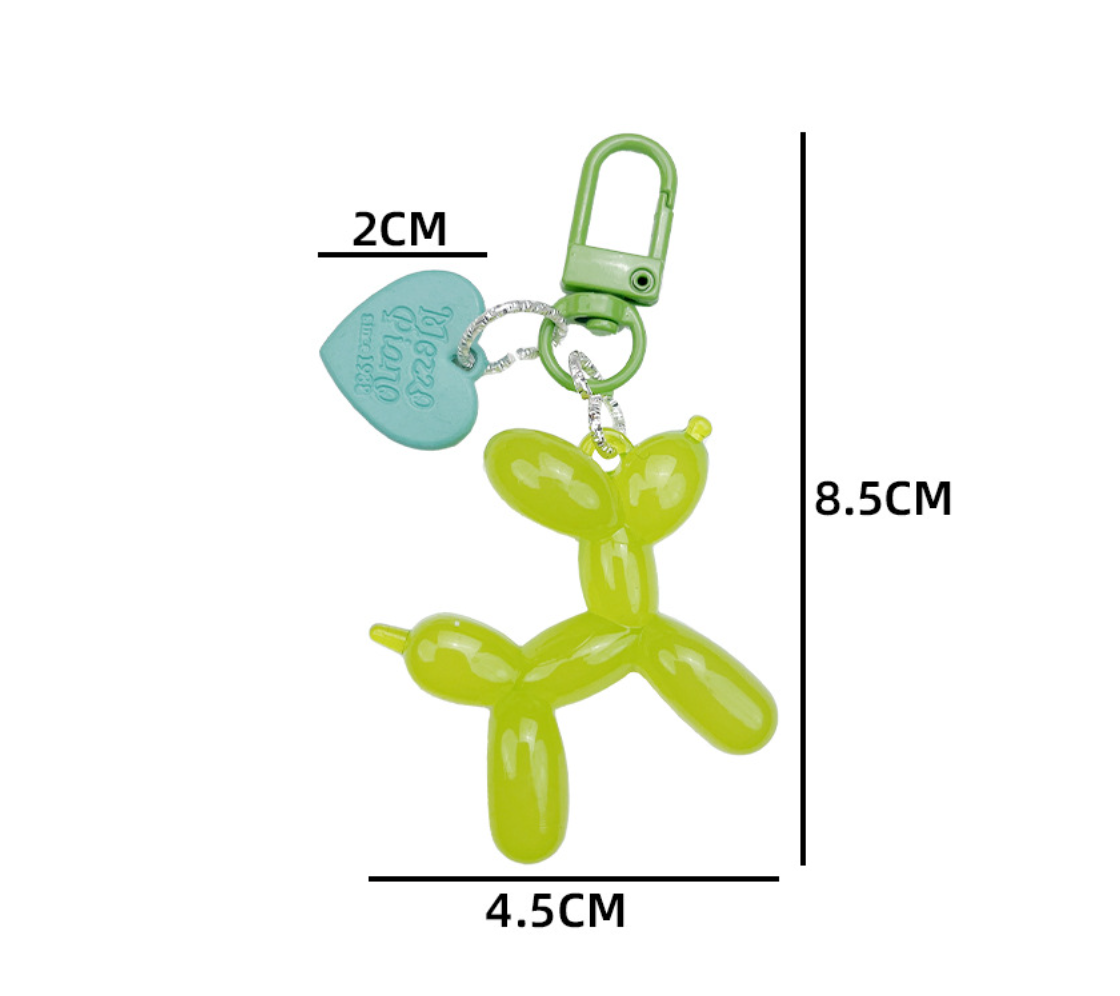 Colorful Cartoon Animal Balloon Dog jelly Keychain Women Soft Rubber Purse Pendant Key Ring Couple Gifts Bag charm Accessories