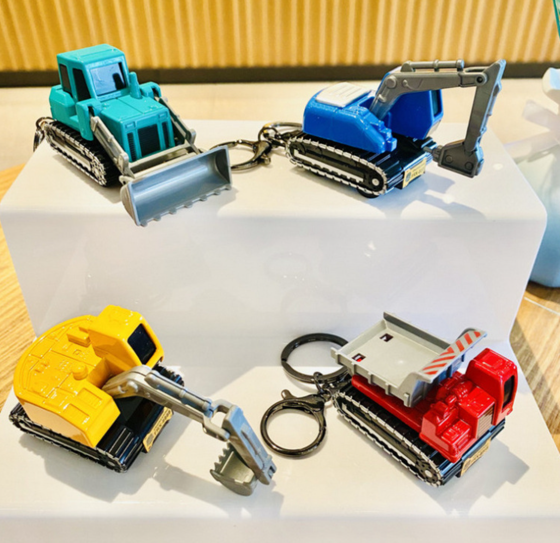 HOT Simulation Alloy Car Model Mini Engineering Truck Excavator keychain Diecast Toy Vehicles Metal Car Model Key Chains