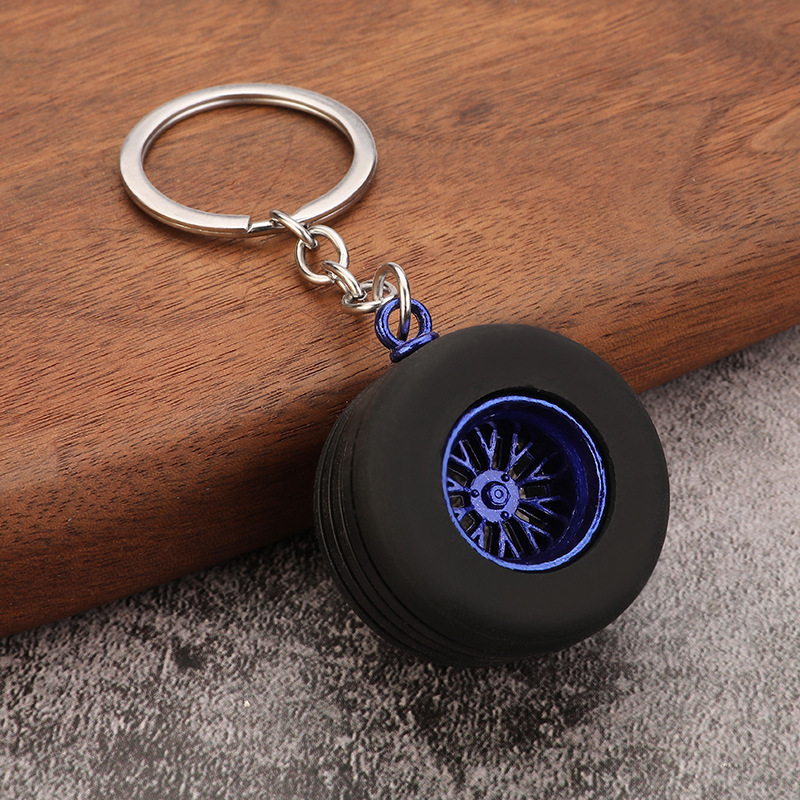 hot tire Keychain Turbo Turbocharger Rubber Keychain Custom Logo 3D Keyring Pendant Metal Key Chains Silicone F1 Tyre Keychains