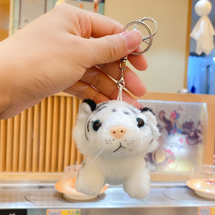 Plush Keychain selling stuffed tiny animal key chains soft toy Animal Keyring Tiger Keychain for Kids Purse Bag Backpack Charm