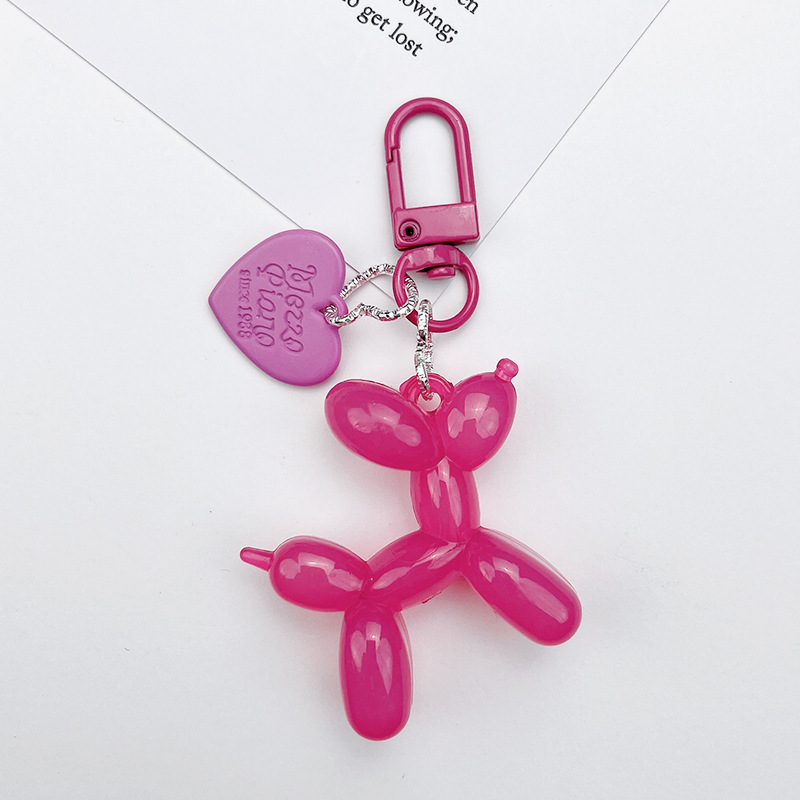 Colorful Cartoon Animal Balloon Dog jelly Keychain Women Soft Rubber Purse Pendant Key Ring Couple Gifts Bag charm Accessories