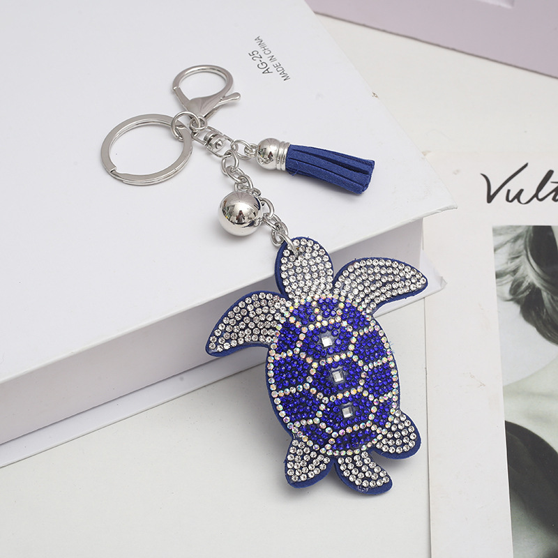 Wholesale Car Bag Pendant Accessories Full Diamond Turtle Key Ring Holder Wholesale Crystal Rhinestone Turtle Key Chain