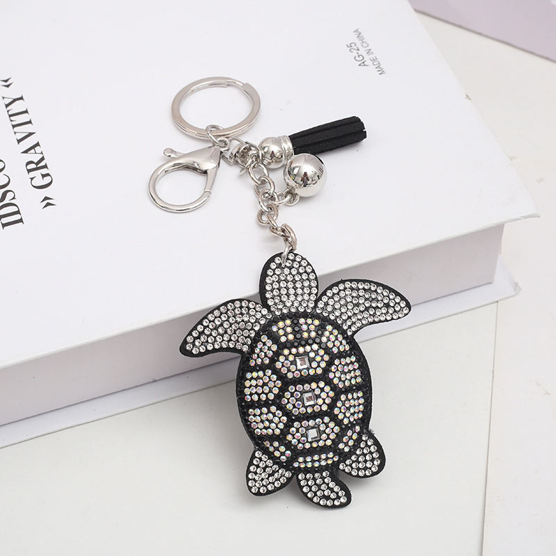 Wholesale Car Bag Pendant Accessories Full Diamond Turtle Key Ring Holder Wholesale Crystal Rhinestone Turtle Key Chain