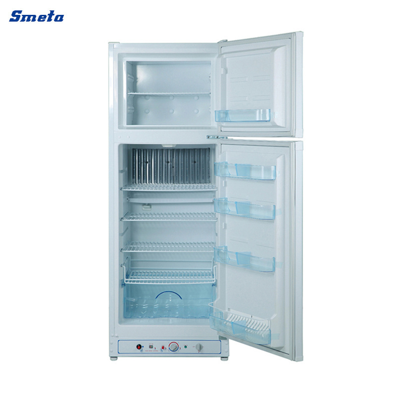 Gas Kerosene Electric 3 Way Powered Double Door Upright Absorption Refrigerator for Sale