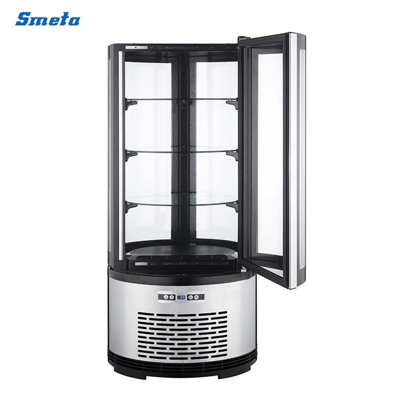 400L Commercial Upright Round Column Cake Beverage Display Showcase Cooler Fridge