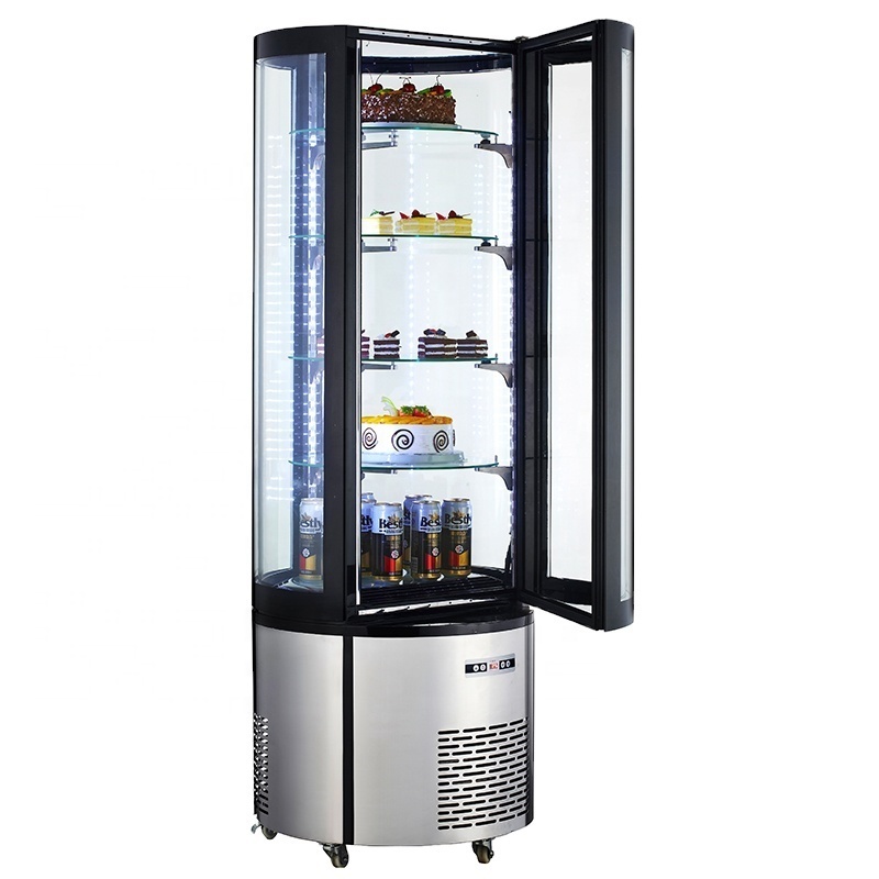 400L Air Cooling Bakery Refrigerator Upright Round Cake Display Chiller