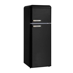 280L Colorful Retro Fridge /Black White Colored Double Door Refrigerator With Lock And Key