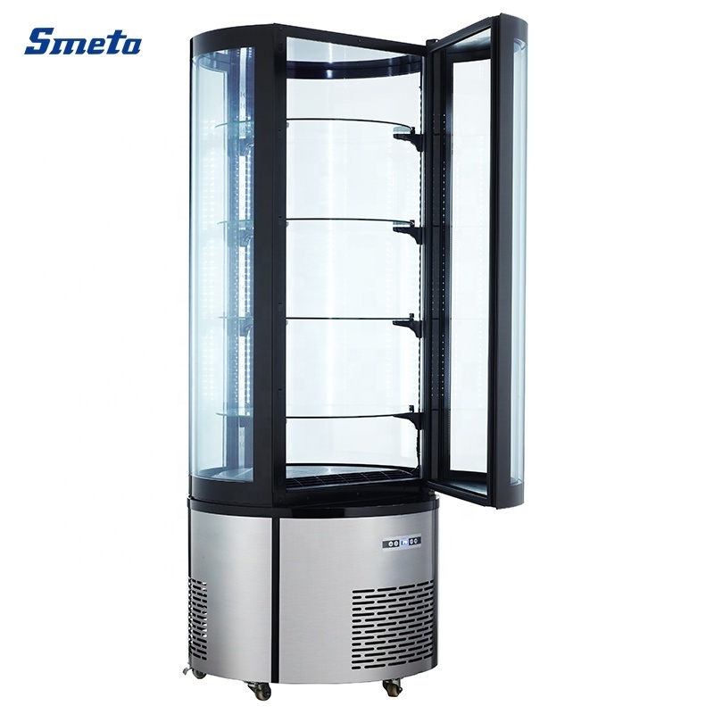 400L Air Cooling Bakery Refrigerator Upright Round Cake Display Chiller