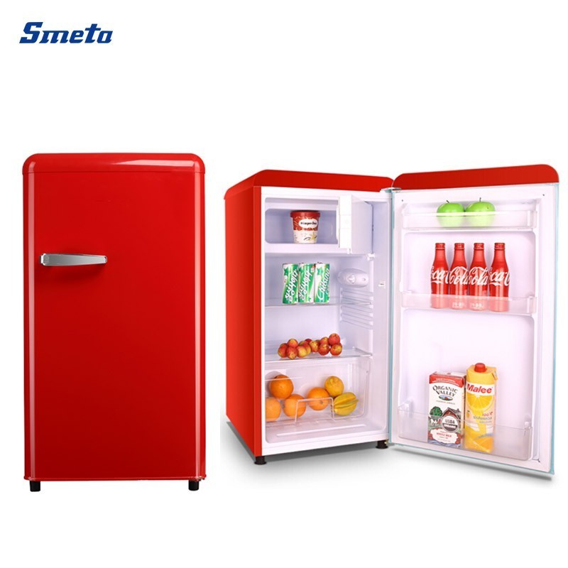 Smeta Cute Single Door Kitchen Refrigerator Upright Fridge with Metal Handle