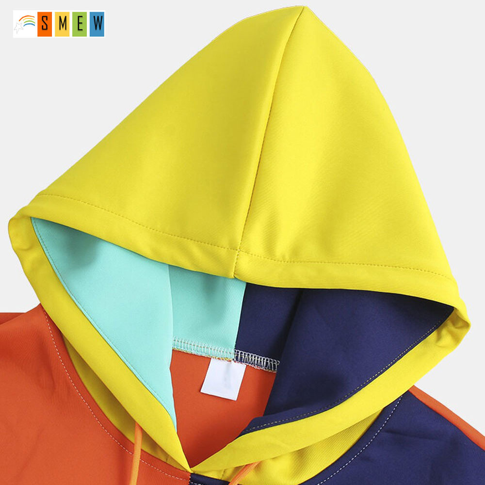 Mens Casual Colorblock Panel Streetwear Kangaroo Pockets Hoodies