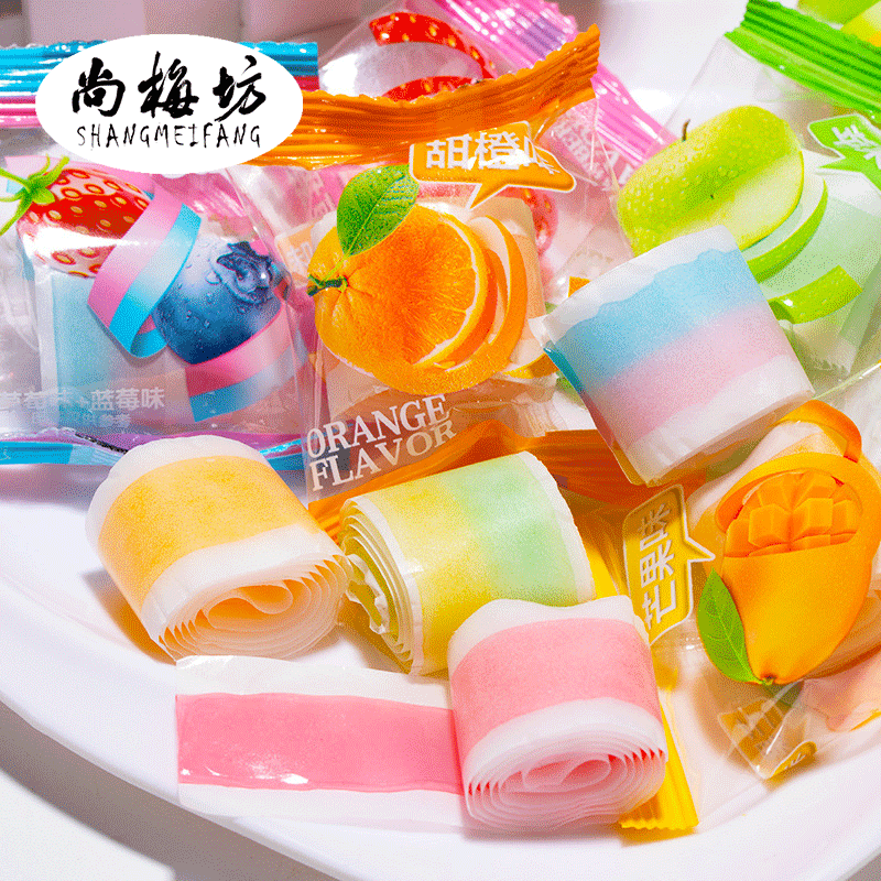 Wholesale Gummy Roll Sweet Fruity Gummy Jelly Roll Candy Supplier Sweet Fruity Roll Gummy Jelly Candy in Bulk