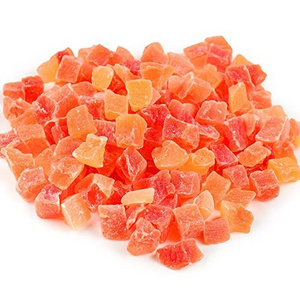 Hot Sale Mixed Colors Delicious Candied Preserved Fruit Diced Dried Papaya