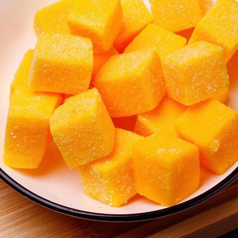 Hot Sale Fresh Real Mango Candy Gummy Jelly Drops Manufactory Bag Packaging Cube Fruit Candy Sweet Toy Candy from China