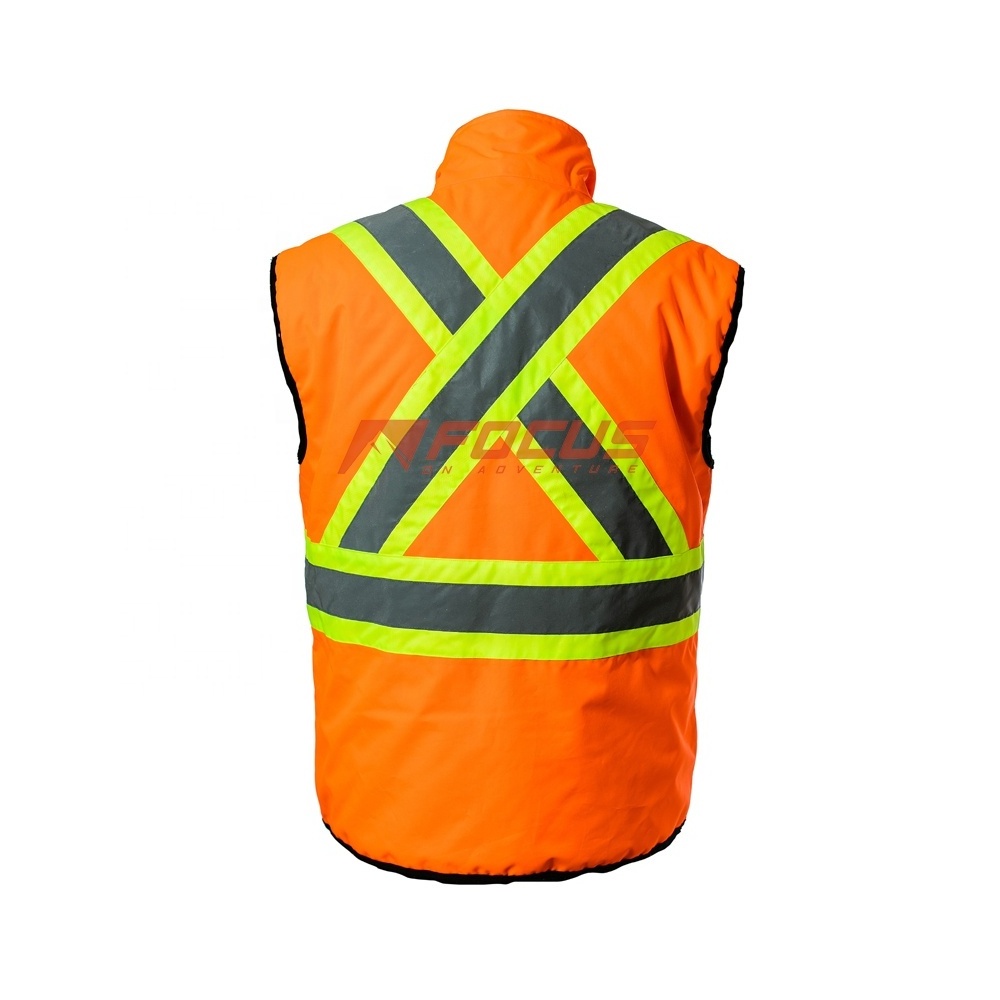 Hi-vis Oxford Reflective Safety Vest Windproof USB Heated Safety Jacket 5V Rechargeable Battery Heating Vest