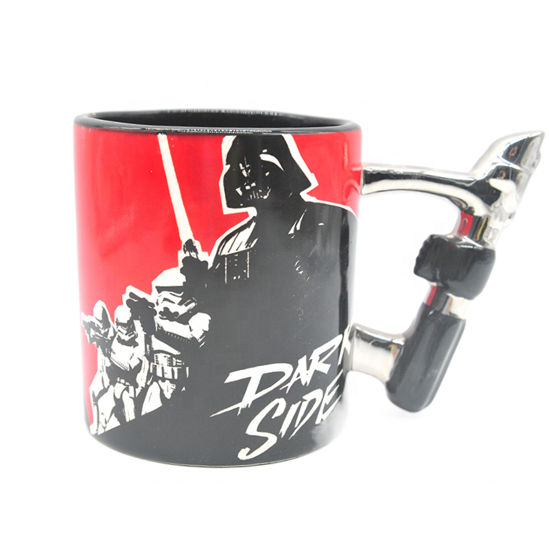 Hot sale customized starwars anime mugs cups creative black ceramic coffee mug