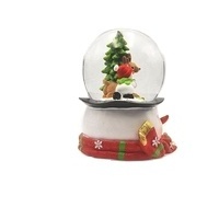 Hot Sale Custom Made Snowball Christmas Snowman Resin Snow Globe with Music