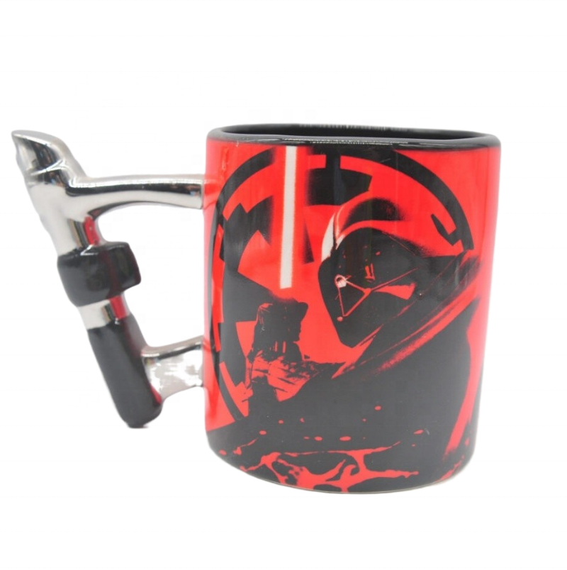 Hot sale customized starwars anime mugs cups creative black ceramic coffee mug