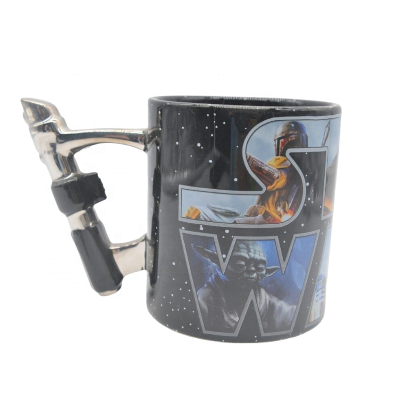 Hot sale customized starwars anime mugs cups creative black ceramic coffee mug