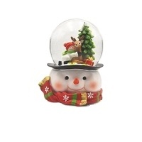 Hot Sale Custom Made Snowball Christmas Snowman Resin Snow Globe with Music