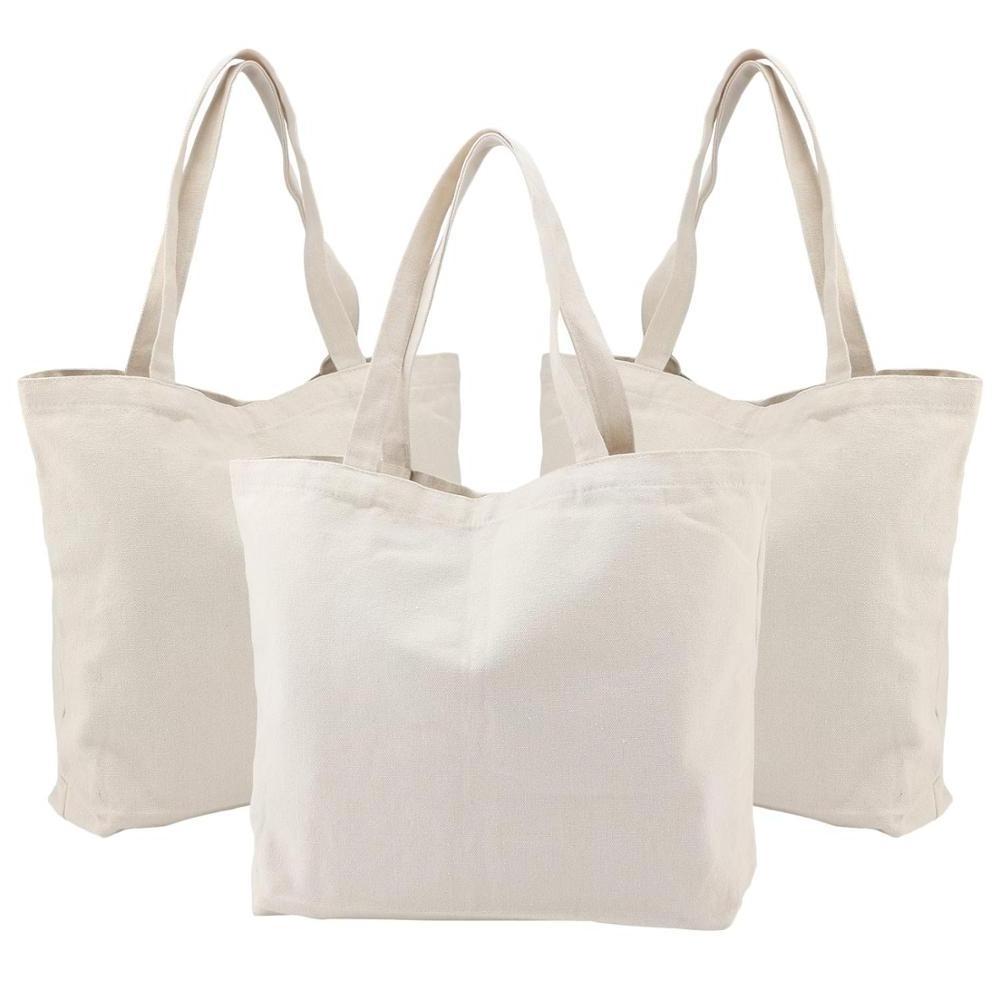 Reusable large hemp canvas tote bag cotton canvas shopping bag