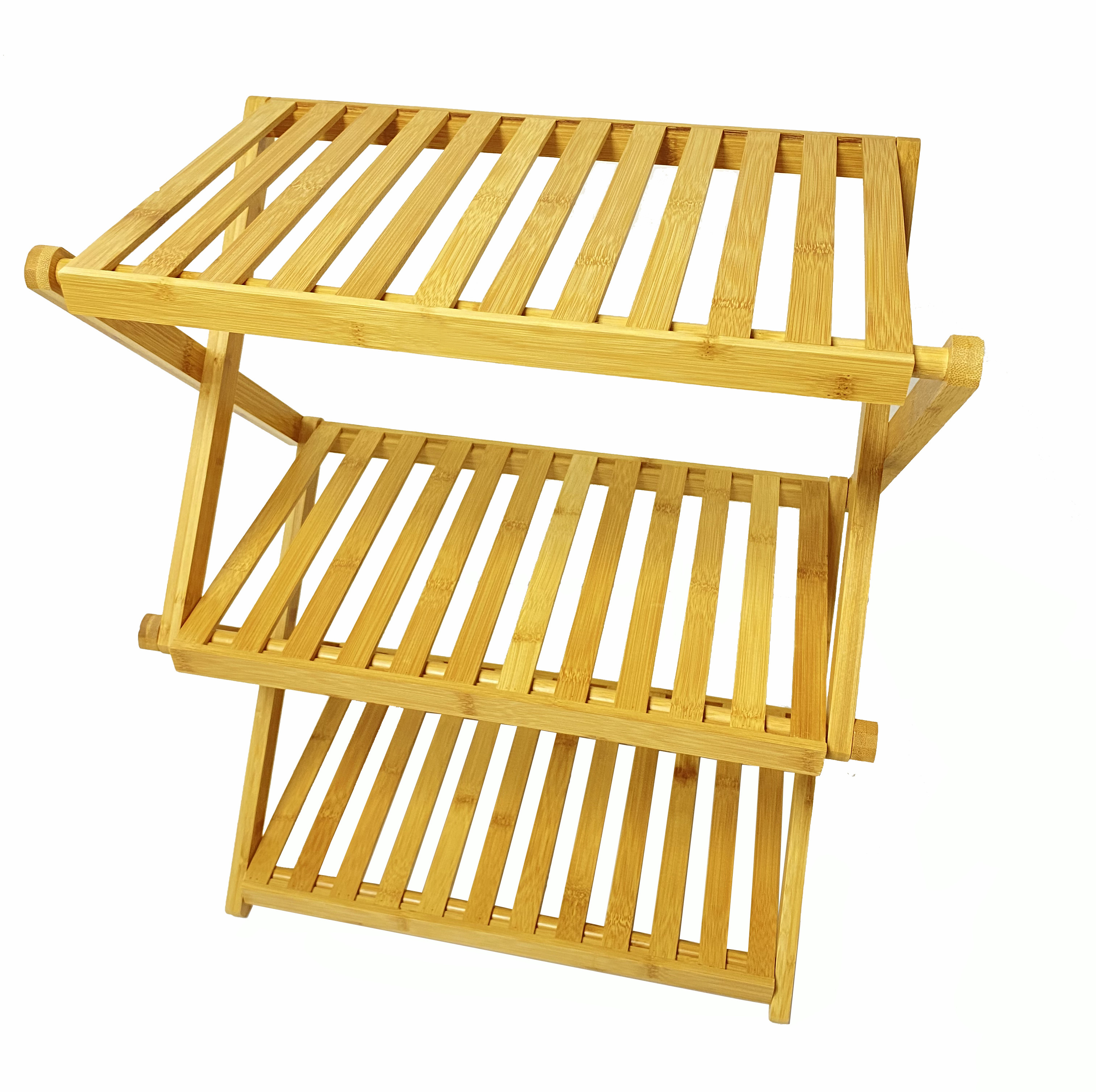 Multilayer Foldable Large design modern storage display HANHE stand online door wood bamboo shoes rack for home cabinet