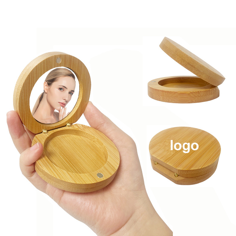 personalized engraved compact travel mirror makeup hand held mirror pocket unique wood custom compact mirror with logo