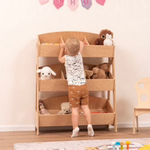 High Quality Large-Capacity Multifunctional Decorative wooden toy storage organizer kids bedroom for bookshelf