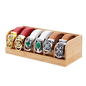 6 Grids  bamboo Closet Holder bamboo Organizer Box Belt Storage Belt Display Rack for Closet and Drawer